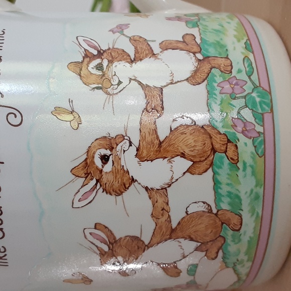 Hallmark Mug Mates 1986 FRIENDS Spring Bunnies Animals Cup Mug 8 oz - Picture 5 of 8